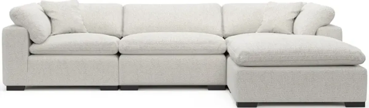 Plush 3-Piece Core Comfort Sofa and Ottoman - River Rock Ivory