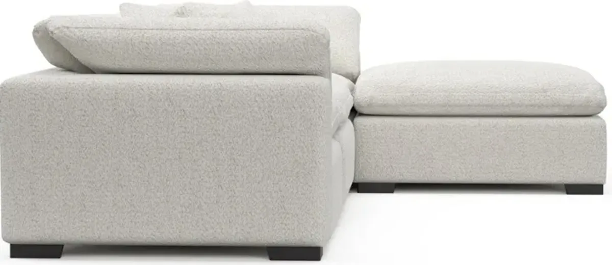 Plush 3-Piece Core Comfort Sofa and Ottoman - River Rock Ivory