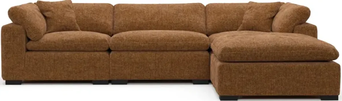 Plush Core Comfort 3-Piece Sectional and Ottoman - Sundar Spice