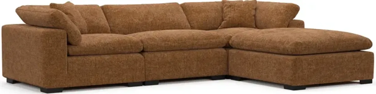 Plush Core Comfort 3-Piece Sectional and Ottoman - Sundar Spice