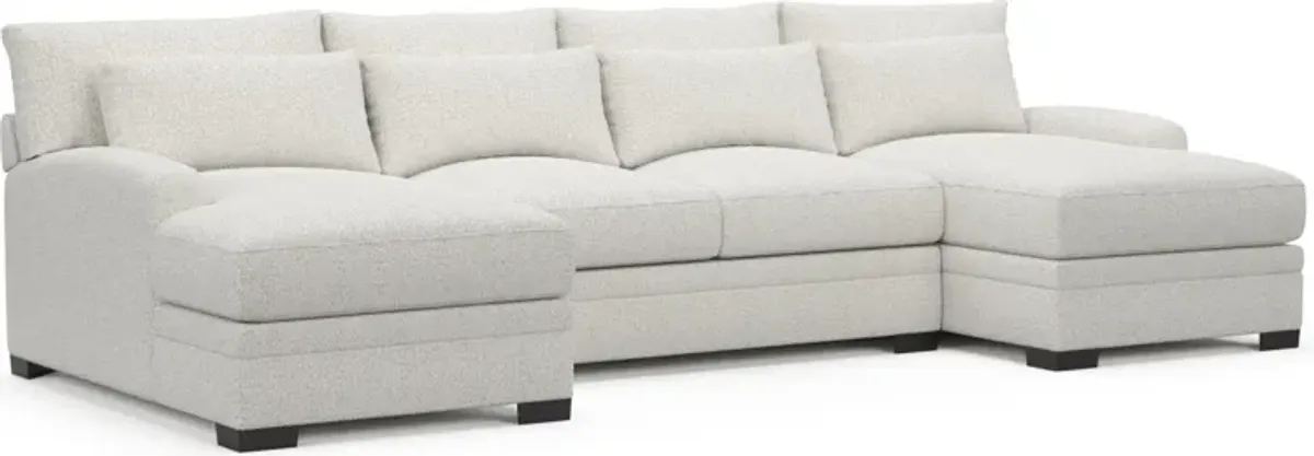 Winston Hybrid Comfort 3-Piece Sectional with Dual Chaise - River Rock Ivory