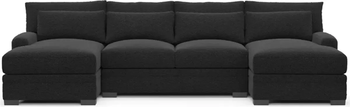 Winston Foam Comfort 3-Piece Sectional with Dual Chaise - Bloke Obsidian