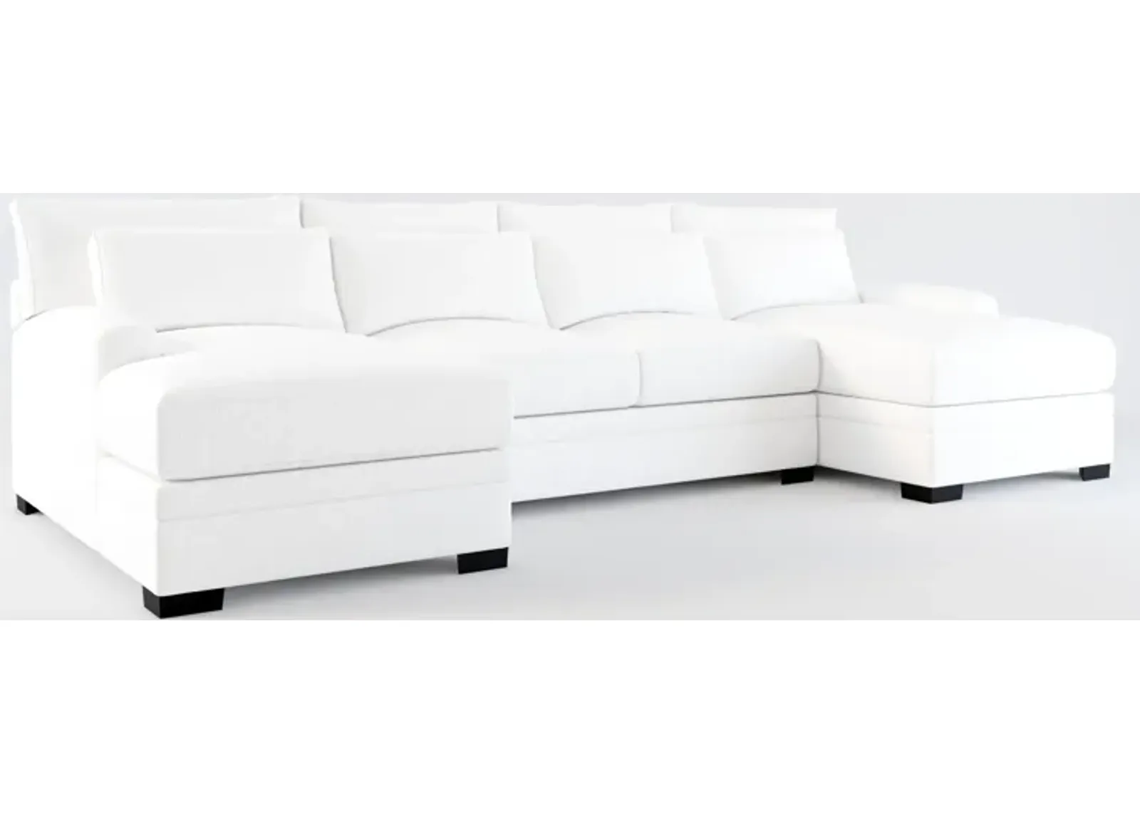 Winston Foam Comfort 3-Piece Sectional with Dual Chaise - Lovie Chalk