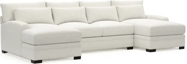 Winston Foam Comfort 3-Piece Sectional with Dual Chaise - Bantu Pearl