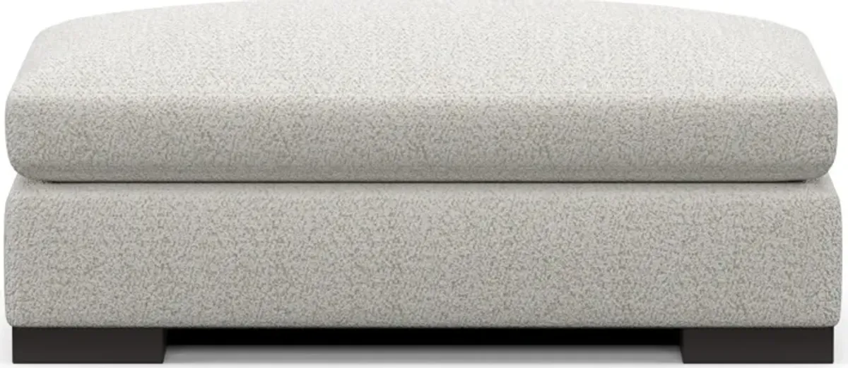 Ethan Foam Comfort Ottoman - River Rock Ivory