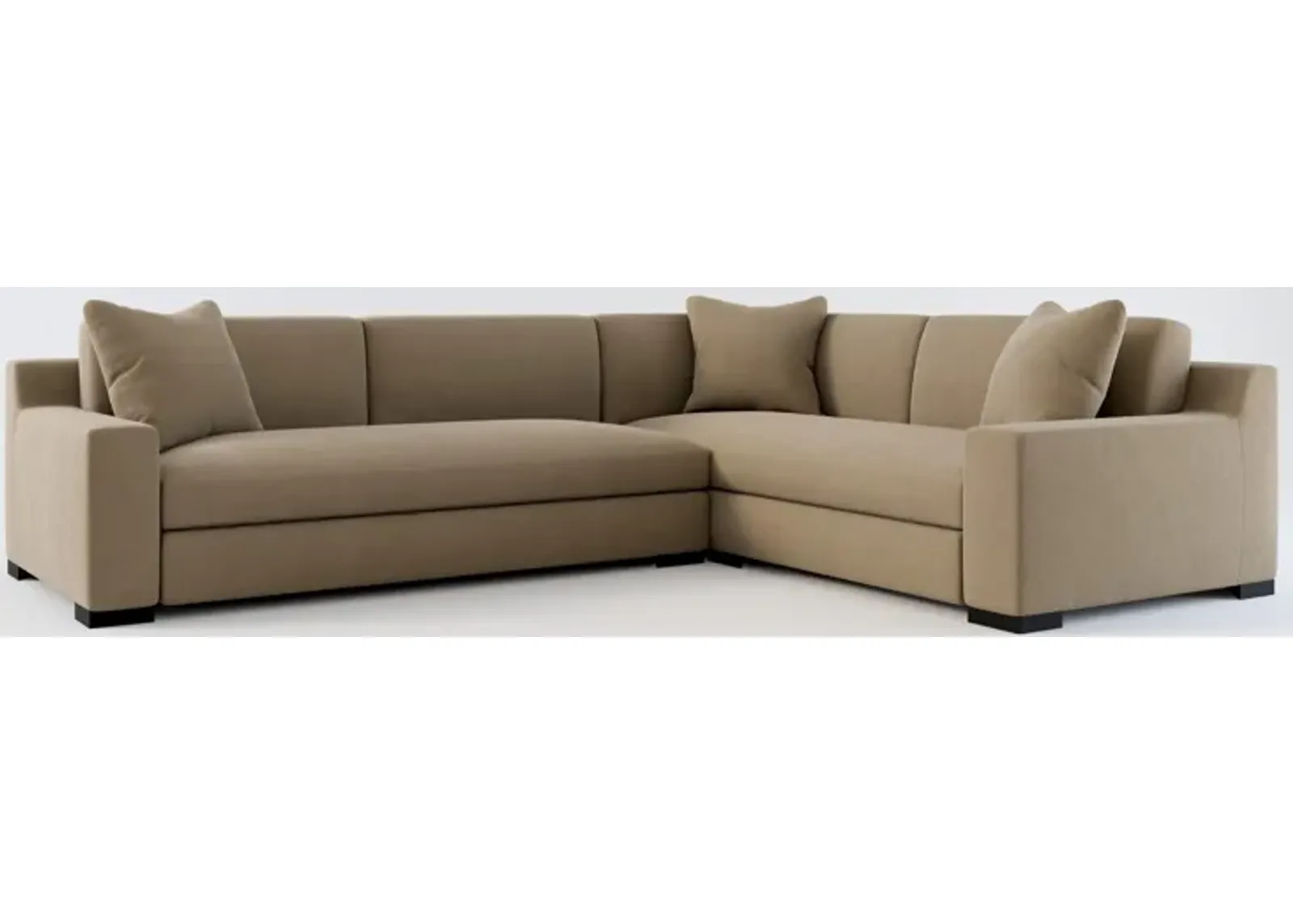 Ethan Foam Comfort 2-Piece Sectional with Left-Facing Sofa - Merrimac Brownstone