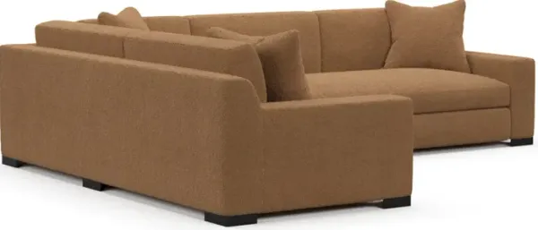 Ethan Foam Comfort Sectional - Texel Caramel