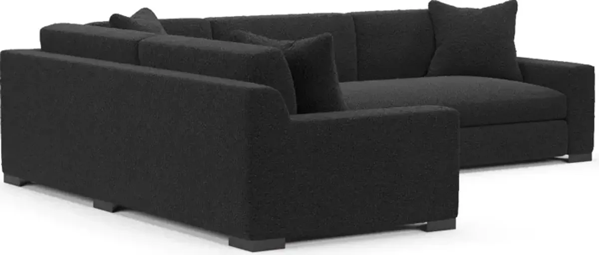 Ethan Hybrid Comfort 2-Piece Sectional with Right-Facing Sofa - Bloke Obsidian