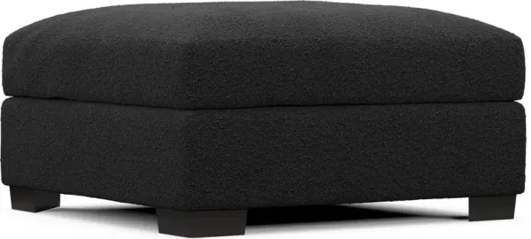 Beckham Foam Comfort Ottoman - Bloke Obsidian