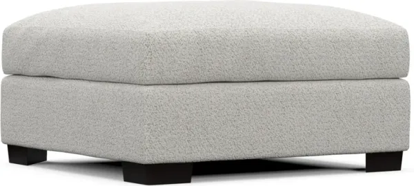 Beckham Foam Comfort Ottoman - River Rock Ivory