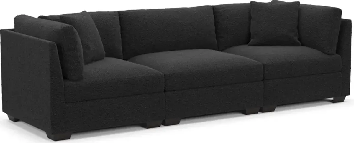 Beckham 3-Piece Foam Comfort Sofa - Bloke Obsidian