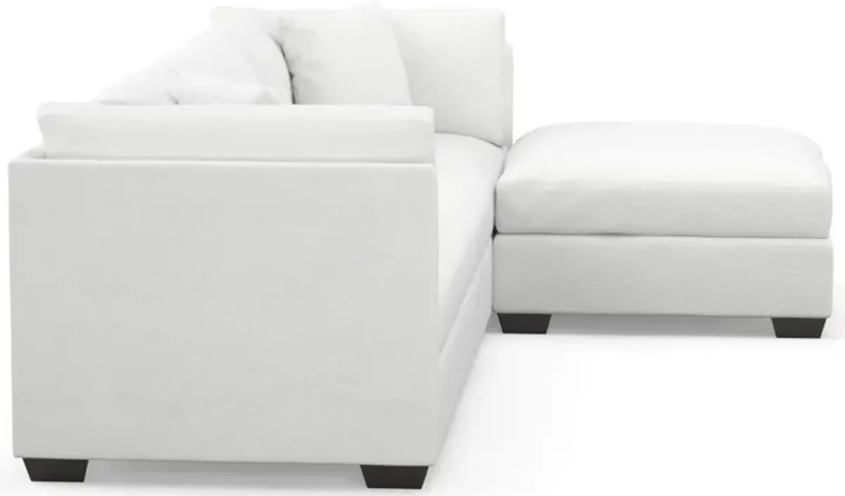 Beckham Foam Comfort 3-Piece Sofa and Ottoman - Lovie Chalk