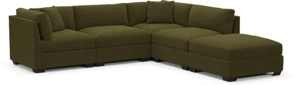 Beckham Foam Comfort Sectional - Midcentury Peat