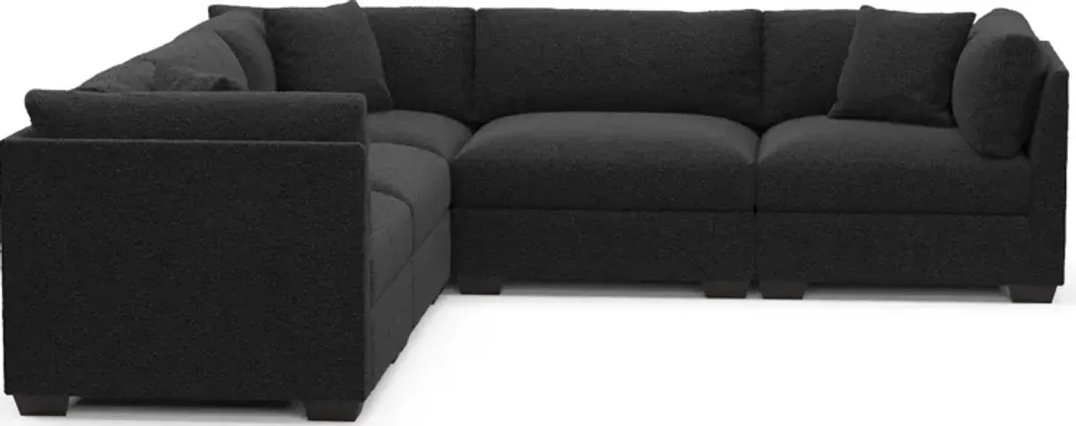 Beckham Foam Comfort 5-Piece Sectional - Bloke Obsidian