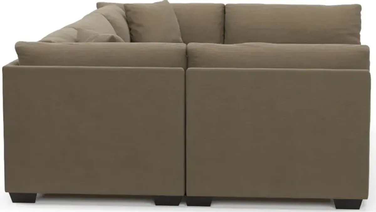 Beckham Foam Comfort 6-Piece Pit Sectional - Merrimac Brownstone