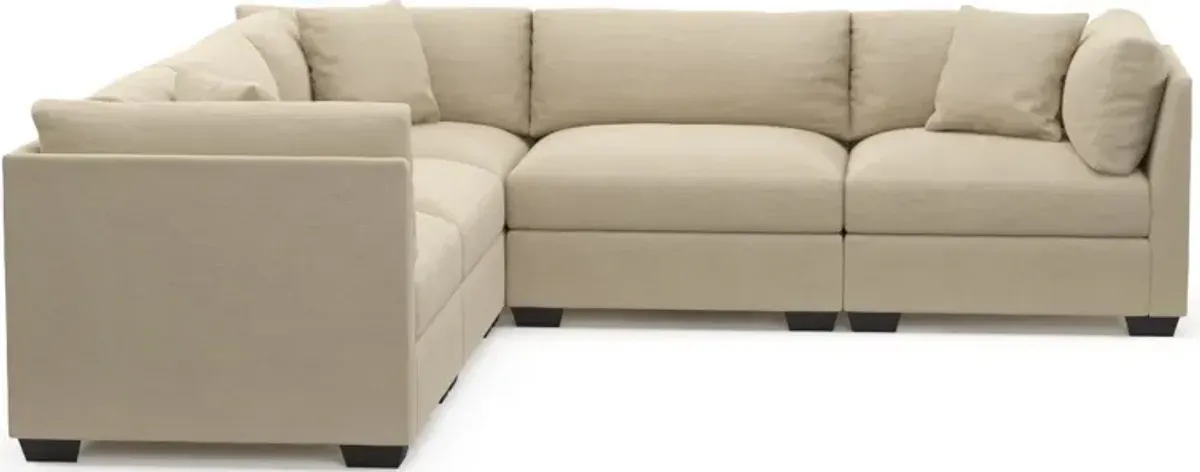 Beckham Hybrid Comfort 5-Piece Sectional - Merrimac Ecru