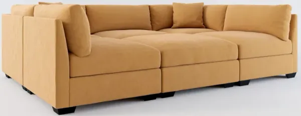 Beckham Hybrid Comfort 6-Piece Pit Sectional - Merrimac Topaz