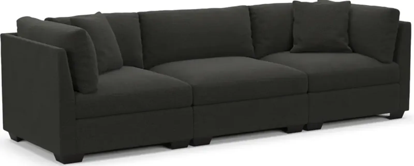 Beckham Foam Comfort 3-Piece Sofa - Liv Onyx