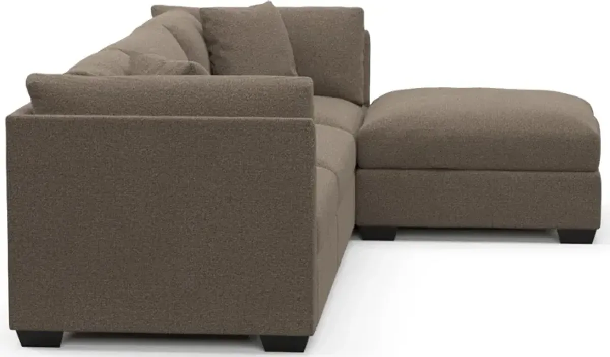 Beckham Hybrid Comfort 3-Piece Sofa and Ottoman - Liv Umber