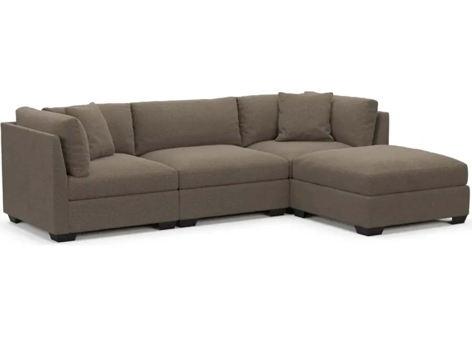 Beckham Hybrid Comfort 3-Piece Sofa and Ottoman - Liv Umber