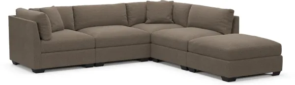 Beckham Hybrid Comfort 4-Piece Sectional and Ottoman - Liv Umber