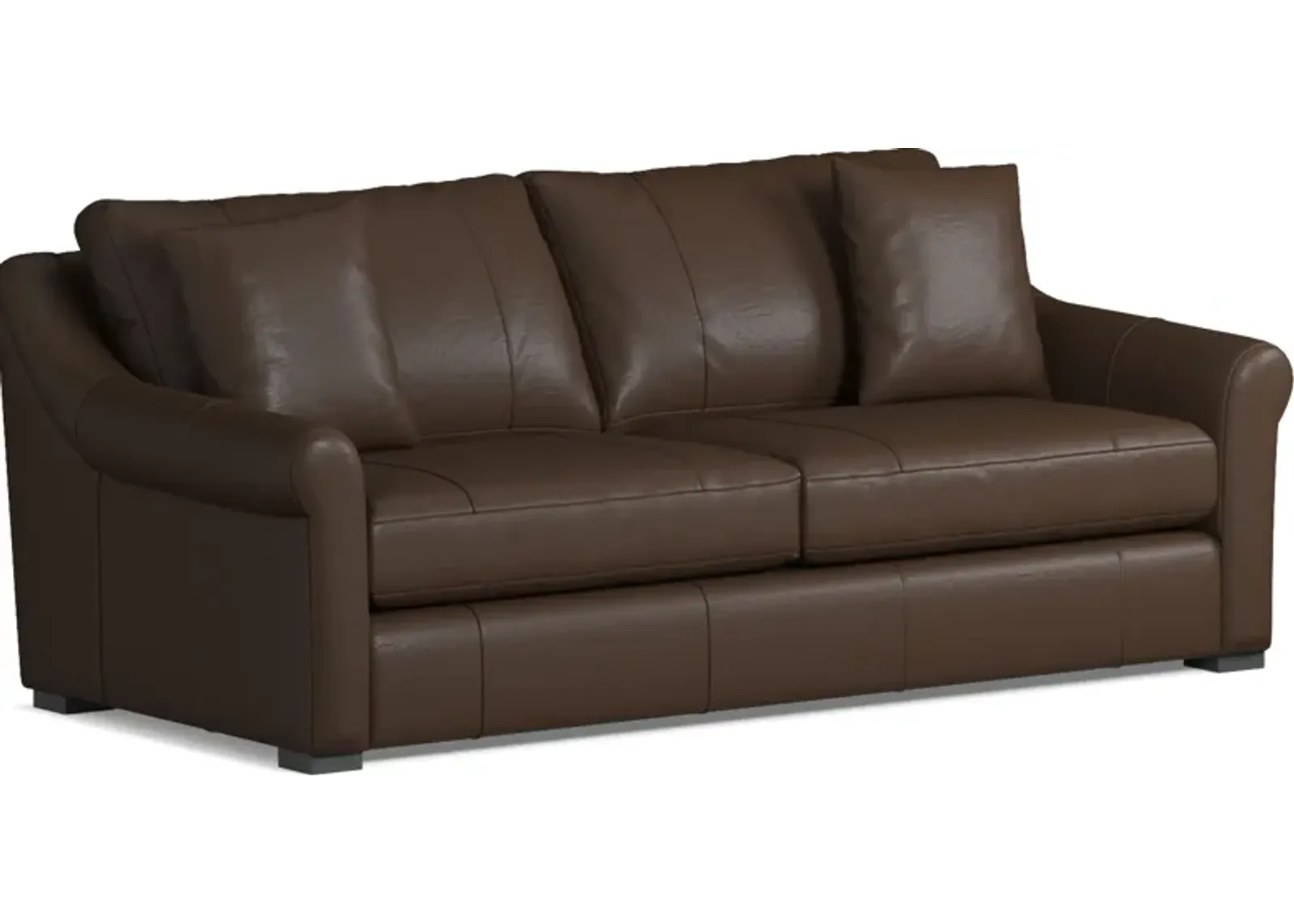 Bowery Leather Foam Comfort 87" Sofa - Siena Coffee