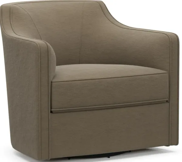 Tegan Accent Swivel Chair - Merrimac Brownstone