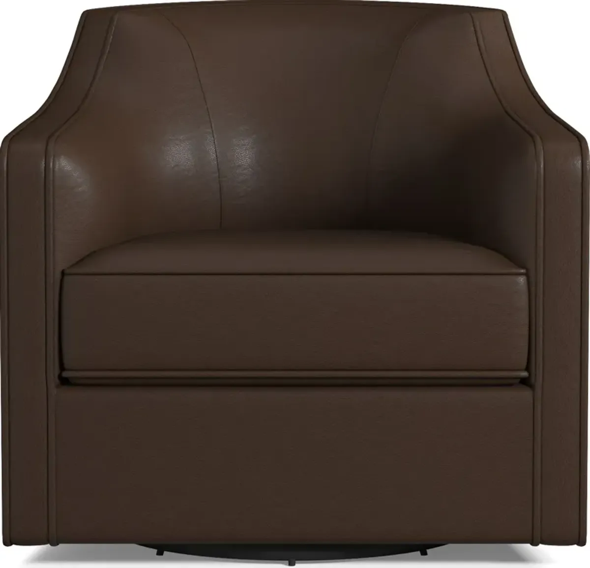 Tegan Leather Accent Swivel Chair - Siena Coffee