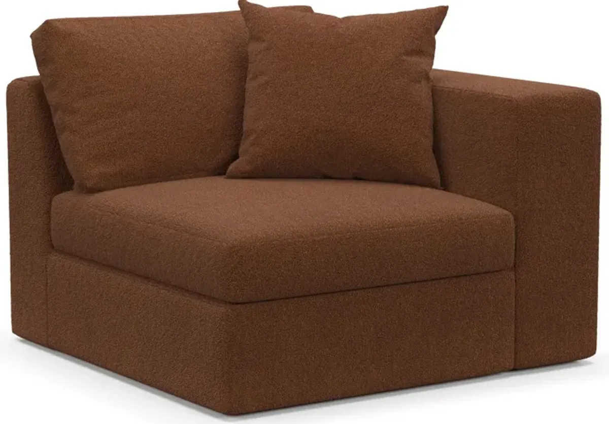 Collin Hybrid Comfort Right Arm Facing Chair - Nora Chocolate