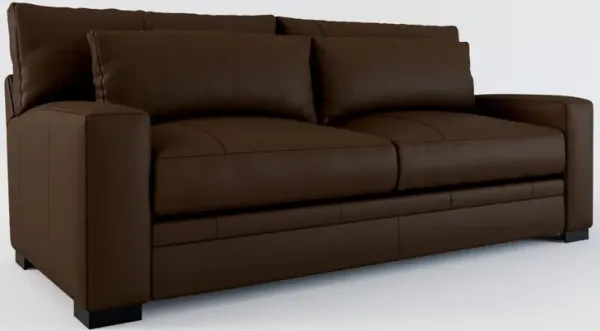 Winston Leather Foam Comfort Sofa - Siena Coffee