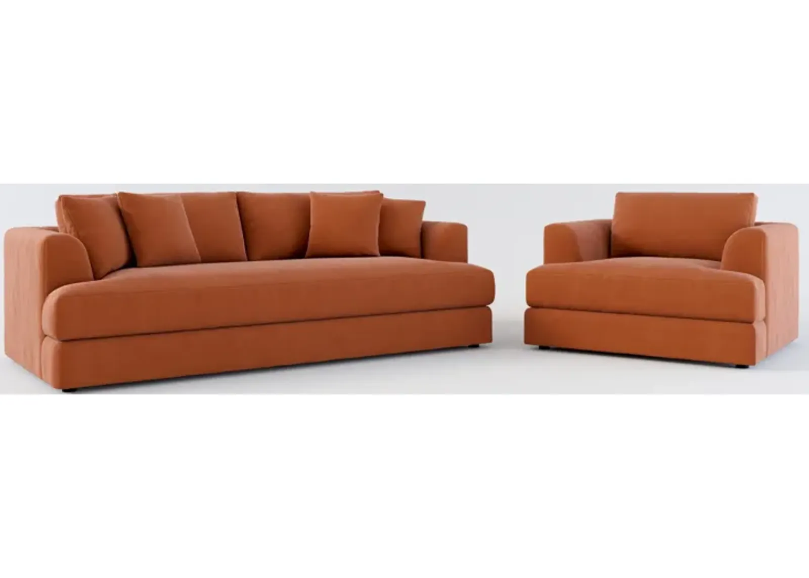 Ridley Foam Comfort Sofa and Chair - Merrimac Brick