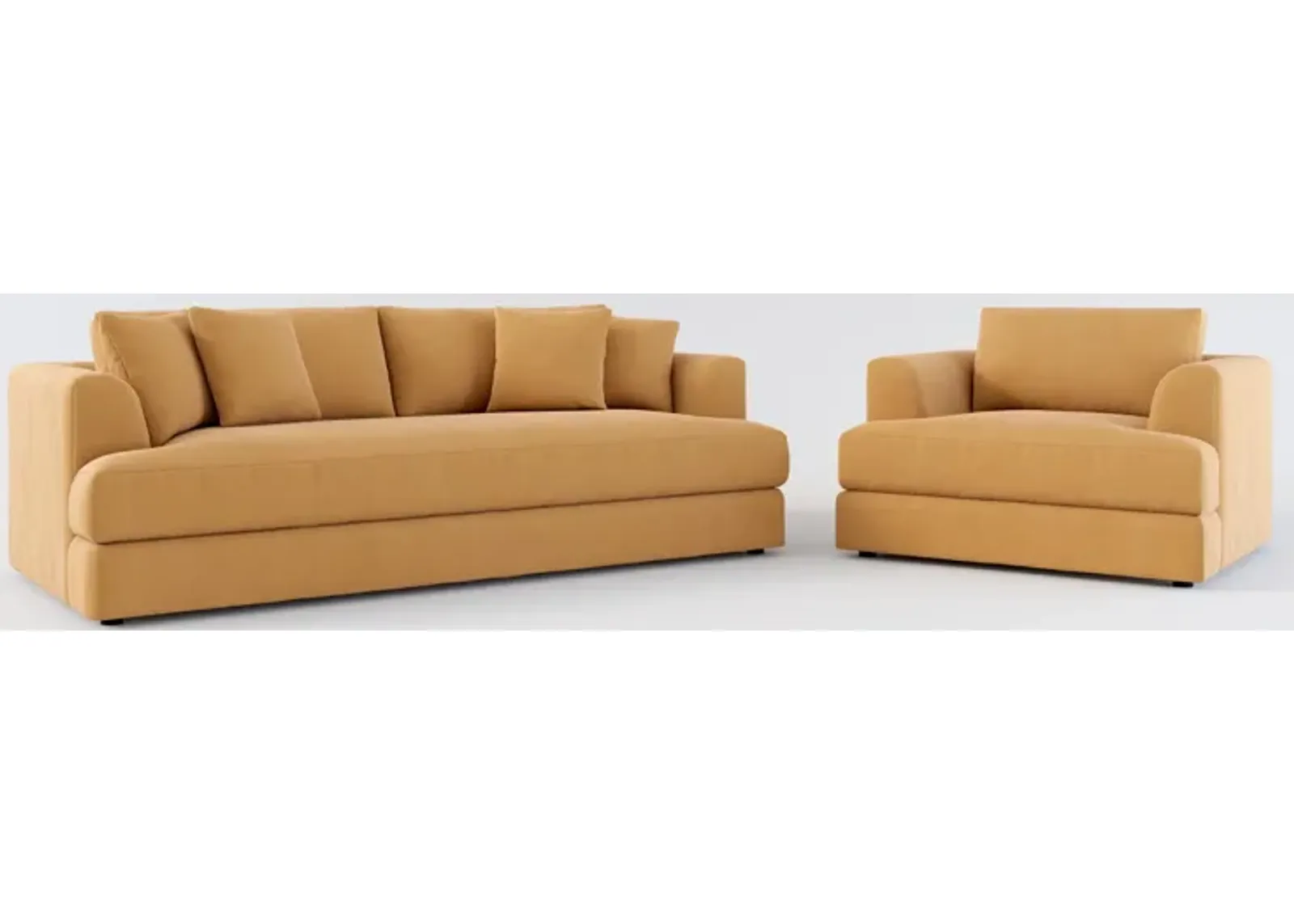 Ridley Foam Comfort Sofa and Chair - Merrimac Topaz