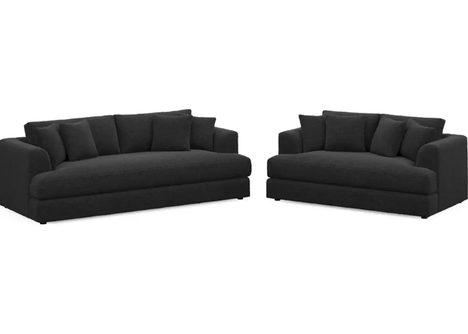 Ridley Foam Comfort Sofa and Loveseat - Bloke Obsidian