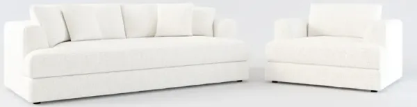 Ridley Hybrid Comfort Sofa and Chair Set - River Rock Ivory