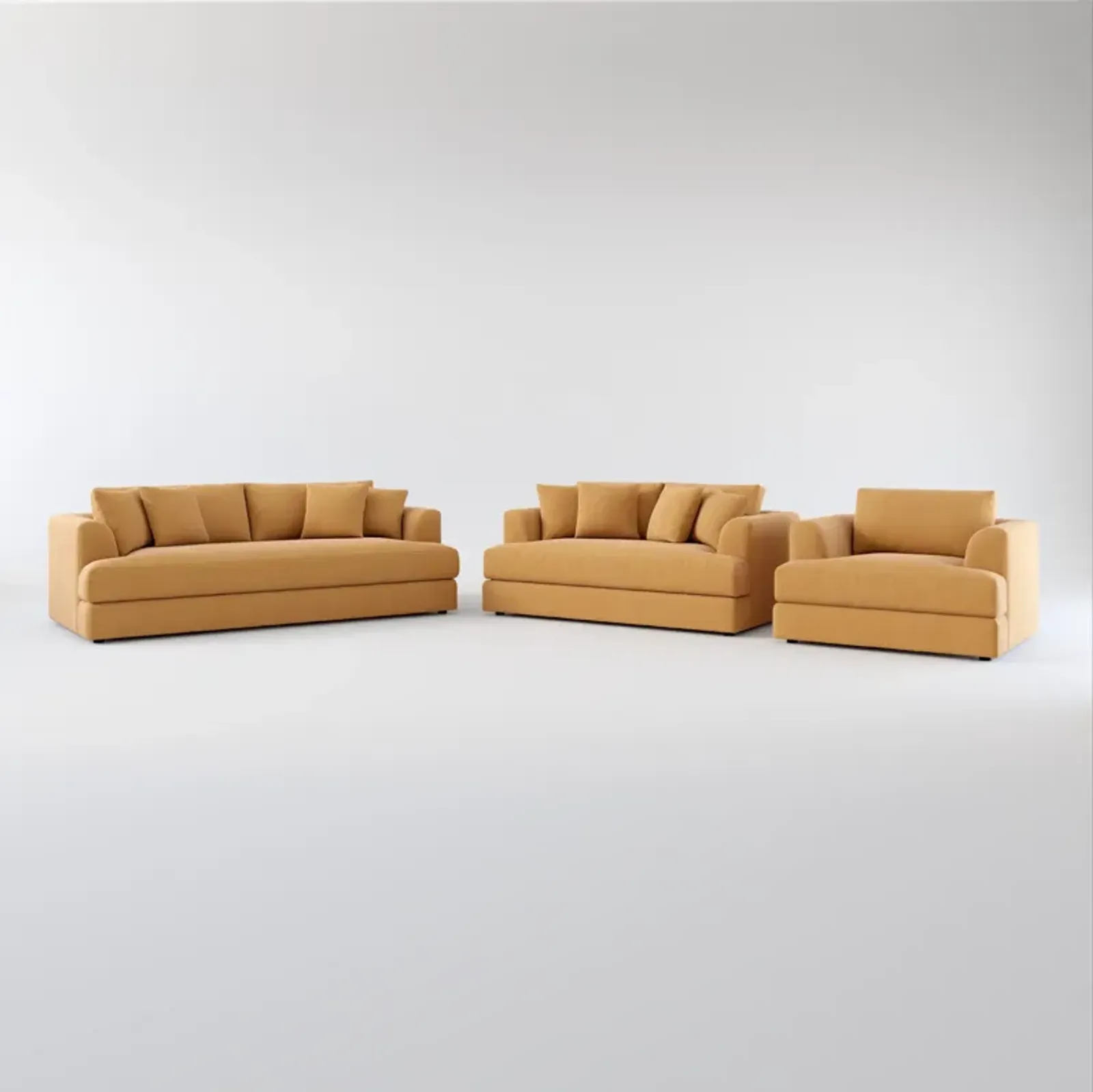 Ridley Hybrid Comfort Sofa, Loveseat, and Chair - Merrimac Topaz