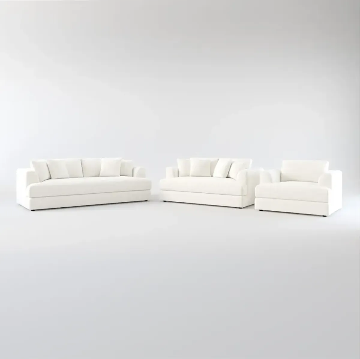 Ridley Hybrid Comfort Sofa, Loveseat, and Chair - Bantu Pearl