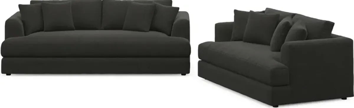 Ridley Foam Comfort Sofa and Loveseat Set - Liv Onyx