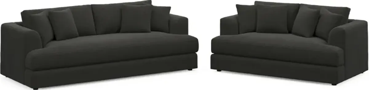 Ridley Foam Comfort Sofa and Loveseat Set - Liv Onyx