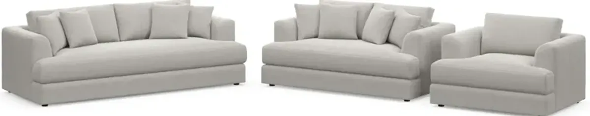 Ridley Foam Comfort Sofa, Loveseat, and Chair Set - Basker Dove