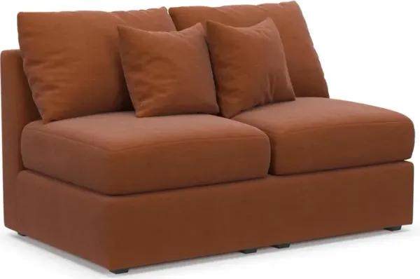 The Pitt Foam Comfort Armless Loveseat - Merrimac Brick