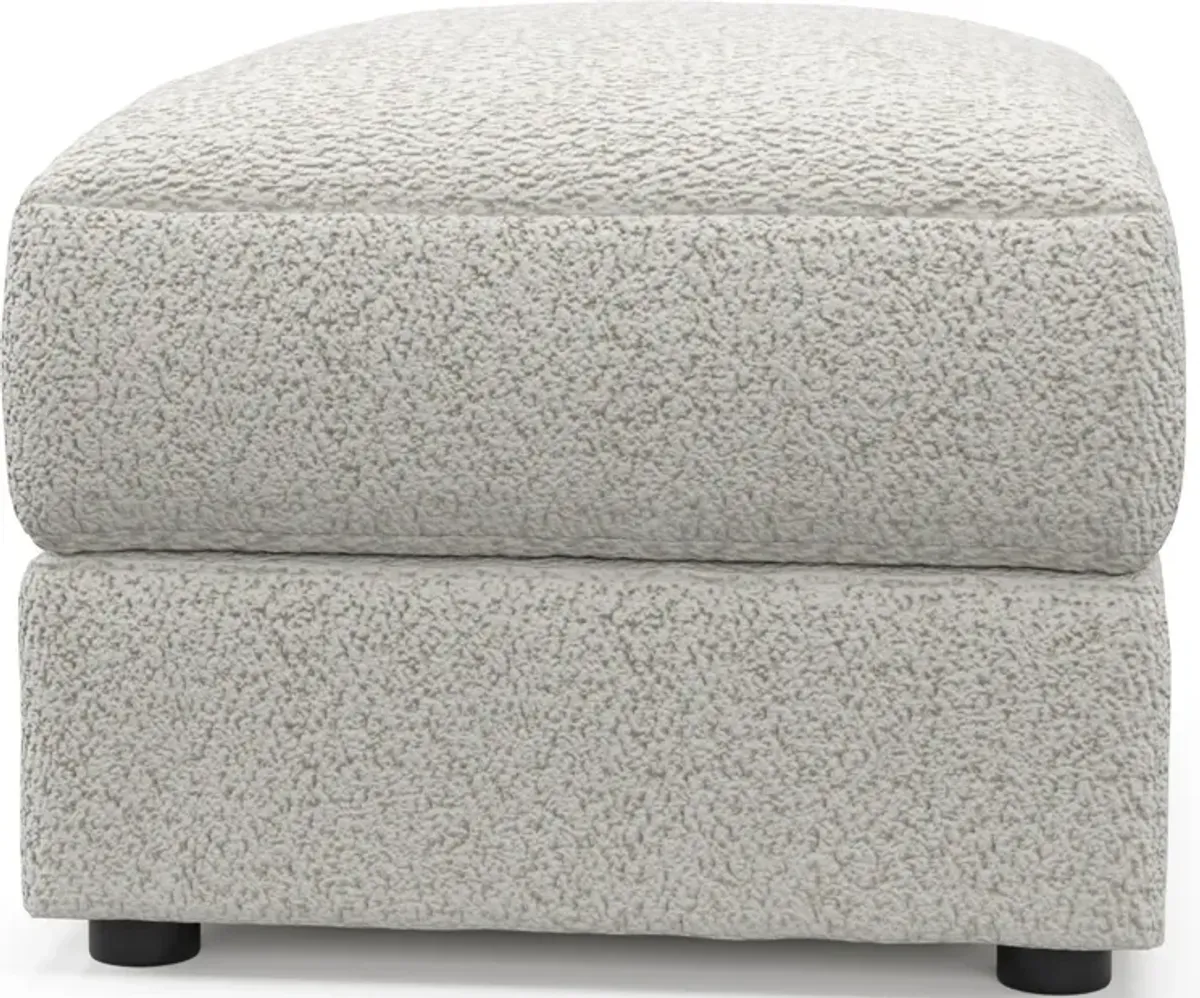 Ridley Hybrid Comfort Ottoman - River Rock Ivory