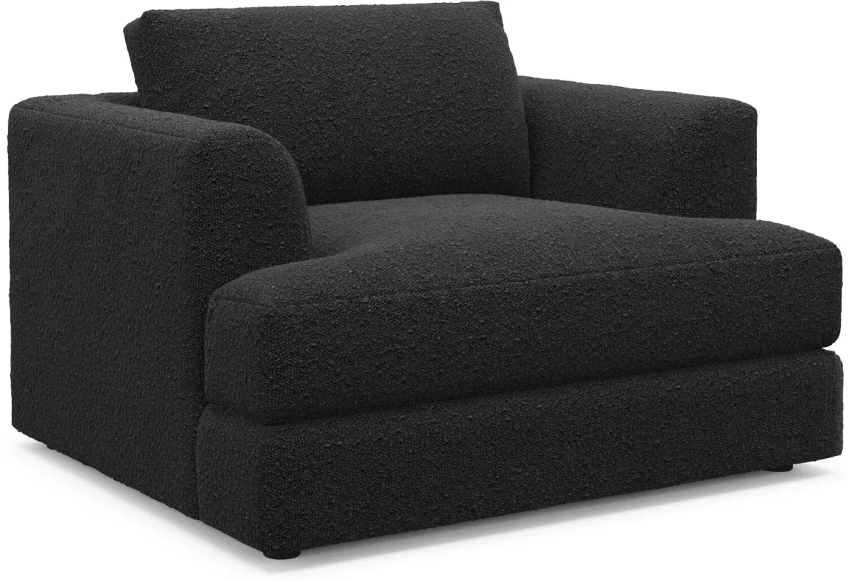 Ridley Foam Comfort Sofa, Loveseat, Chair and Ottoman - Bloke Obsidian