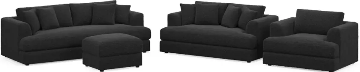 Ridley Foam Comfort Sofa, Loveseat, Chair and Ottoman - Bloke Obsidian