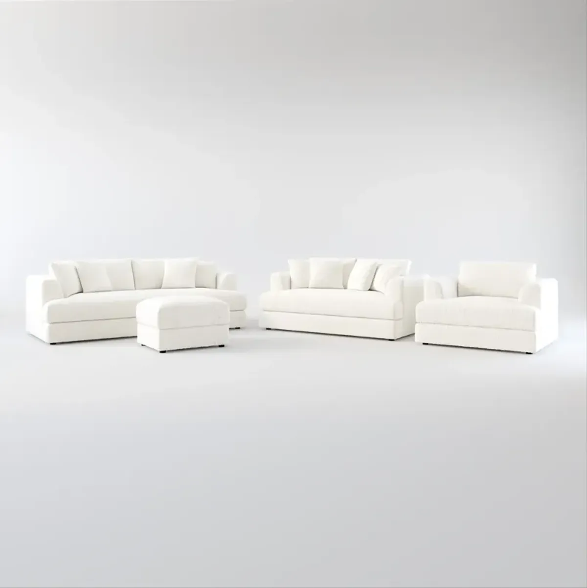 Ridley Foam Comfort Sofa, Loveseat, Chair and Ottoman - Bantu Pearl