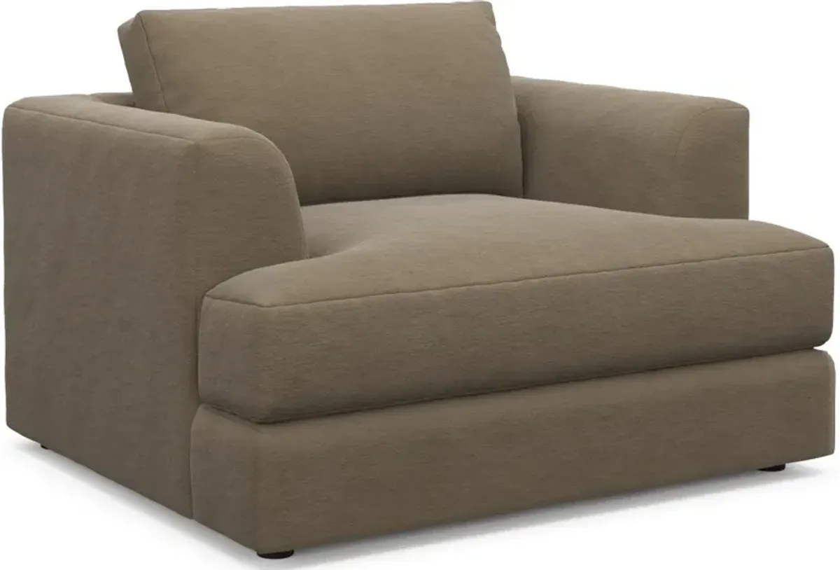 Ridley Hybrid Comfort Sofa, Loveseat, Chair and Ottoman - Merrimac Brownstone