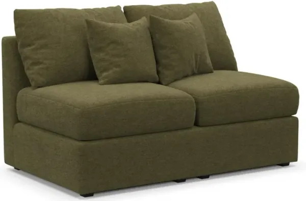 The Pitt Hybrid Comfort Armless Loveseat - Expedition Olive