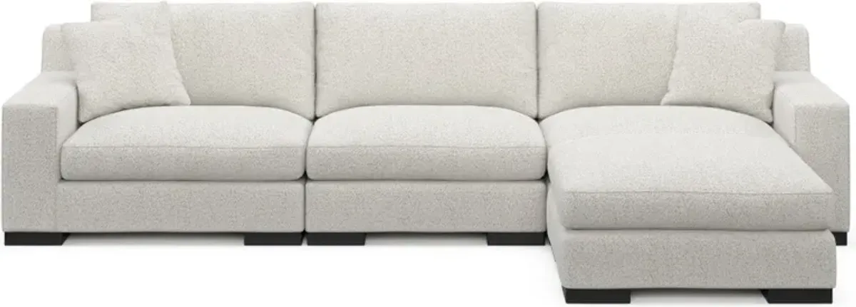 Bondi Foam Comfort 3-Piece Sofa and Ottoman - River Rock Ivory