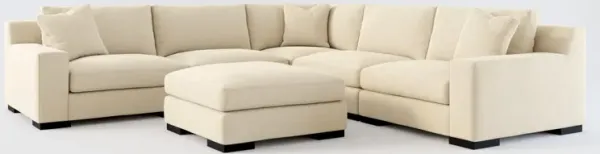 Bondi Foam Comfort 5-Piece Sectional and Ottoman - Merrimac Ecru