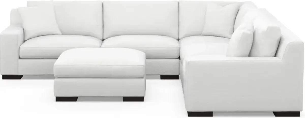 Bondi Foam Comfort 5-Piece Sectional and Ottoman - Lovie Chalk