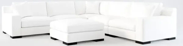 Bondi Foam Comfort 5-Piece Sectional and Ottoman - Lovie Chalk